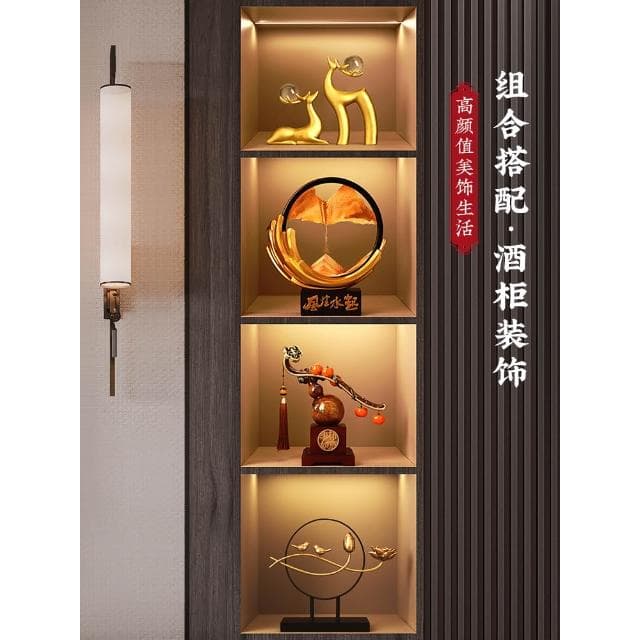 德国风生水起流沙画摆件高档办公室装饰品客厅电视柜酒柜乔迁礼物