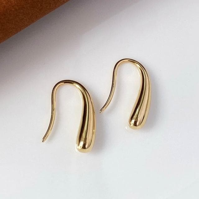 【LEESA】純銀耳環\耳飾\韓國飾品\耳勾\個性耳環\正韓耳環\耳環\耳環女\925\金色耳環\純銀飾品\水滴耳環\女生禮物\