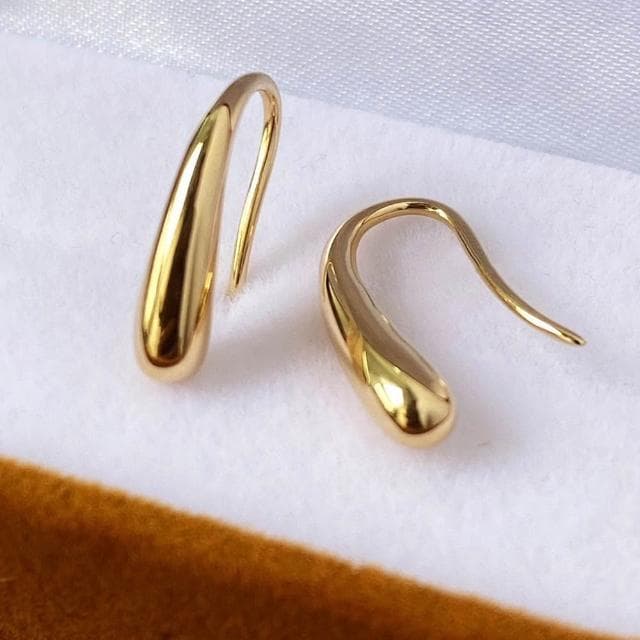 【LEESA】純銀耳環\耳飾\韓國飾品\耳勾\個性耳環\正韓耳環\耳環\耳環女\925\金色耳環\純銀飾品\水滴耳環\女生禮物\