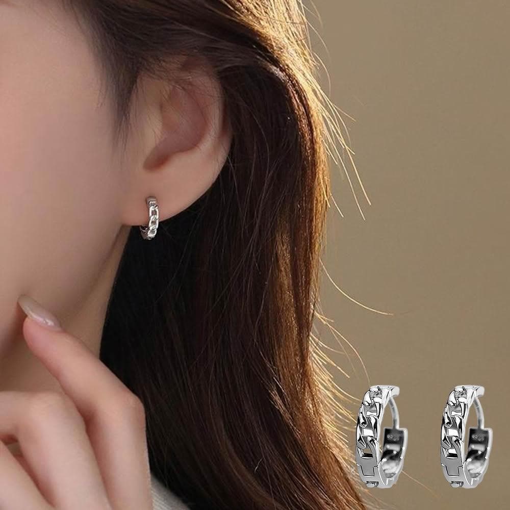【LEESA】韓國飾品\耳環\鏈條耳環\ins風\個性耳環\純銀飾品925\純銀耳環\耳飾正韓耳環\簡約耳環\情人節禮物\