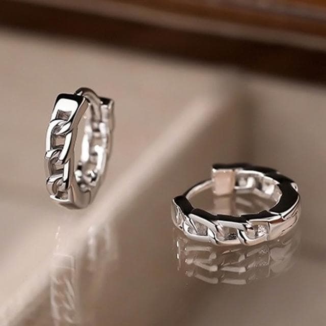 【LEESA】韓國飾品\耳環\鏈條耳環\ins風\個性耳環\純銀飾品925\純銀耳環\耳飾正韓耳環\簡約耳環\情人節禮物\