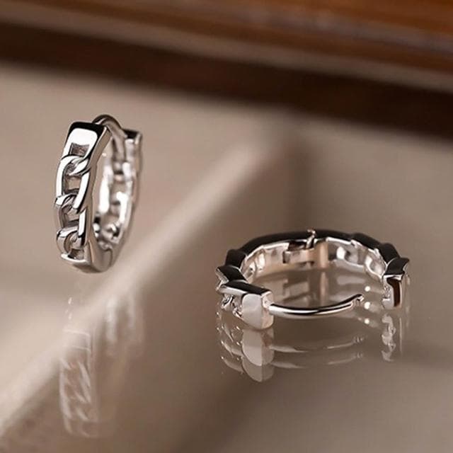 【LEESA】韓國飾品\耳環\鏈條耳環\ins風\個性耳環\純銀飾品925\純銀耳環\耳飾正韓耳環\簡約耳環\情人節禮物\