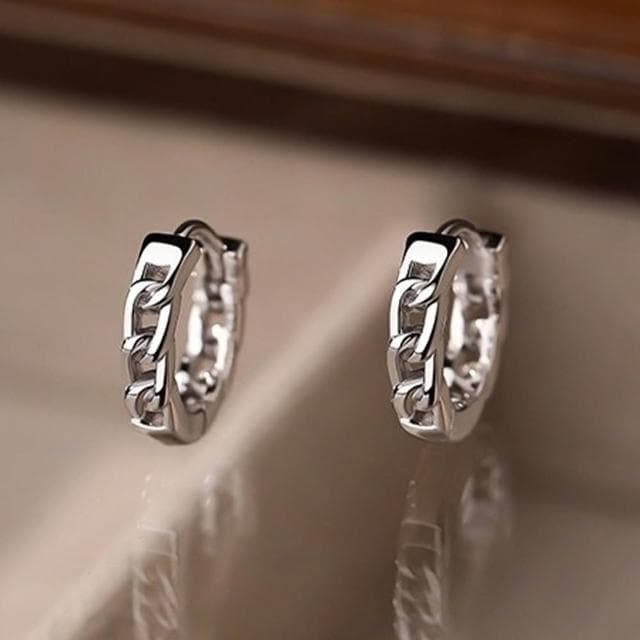 【LEESA】韓國飾品\耳環\鏈條耳環\ins風\個性耳環\純銀飾品925\純銀耳環\耳飾正韓耳環\簡約耳環\情人節禮物\