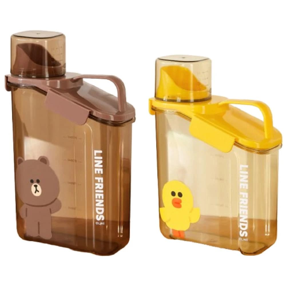 【LINE FRIENDS】熊大漏斗形密封雜糧罐 2L /2.8L ( 正版授權 熊大 莎莉 米桶 五穀豆類 分裝盒 廚房必備 密封儲米缸 分隔密封罐 防塵防蟲 刻度量杯 存米桶 裝米桶 抽獎禮物 辦公小物 餐廚 送禮 生日禮物 交換禮物 聖誕禮物)