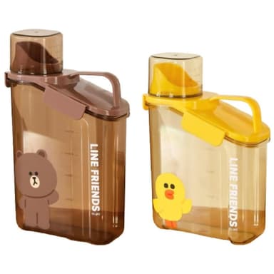 【LINE FRIENDS】熊大漏斗形密封雜糧罐 2L /2.8L ( 正版授權 熊大 莎莉 米桶 五穀豆類 分裝盒 廚房必備 密封儲米缸 分隔密封罐 防塵防蟲 刻度量杯 存米桶 裝米桶 抽獎禮物 辦公小物 餐廚 送禮 生日禮物 交換禮物 聖誕禮物)