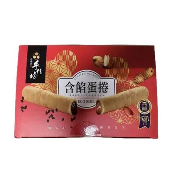 【手信坊】手信坊 含餡蛋捲禮盒 (一箱480公克 12份花生 12份芝麻 一份20公克)