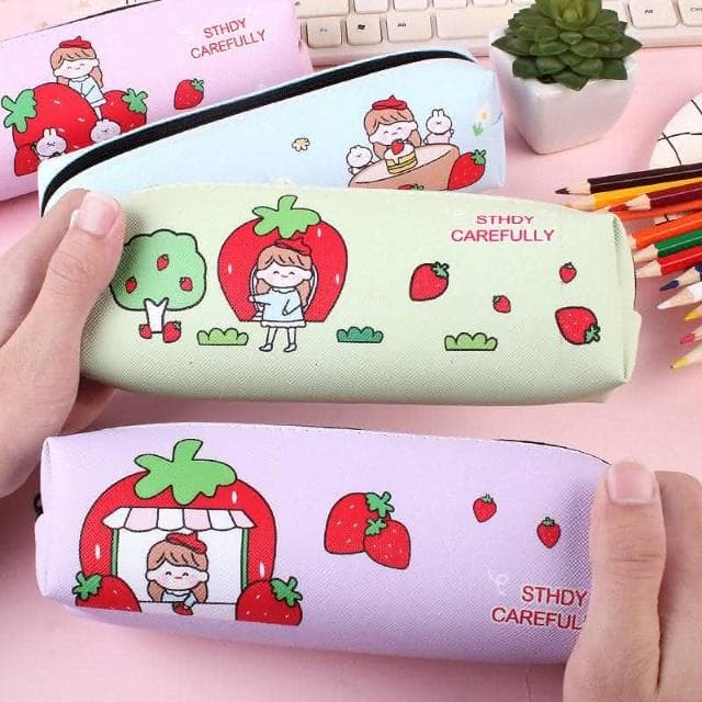 憶香許快樂購 學生 聖誕禮品 獎品 禮物 期末獎品 卡通 草莓 女孩 筆袋 收納袋 文具 鉛筆盒