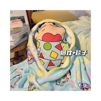 抱枕毯子二合一辦公室午睡毯小新毛絨玩偶兒童被子禮物送女生生日