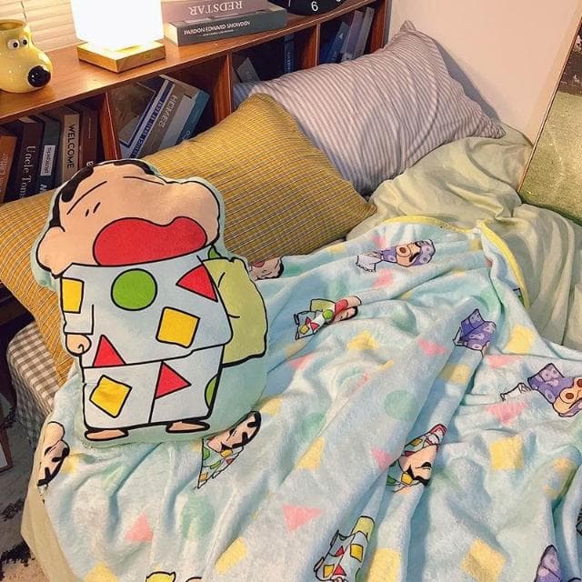 抱枕毯子二合一辦公室午睡毯小新毛絨玩偶兒童被子禮物送女生生日