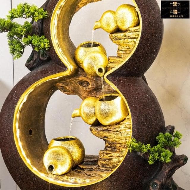 新款葫蘆招財擺件 開運人生 風水擺件 招財擺件 玄關擺件 茶桌擺件 擺件 創意客廳中國風流水生財 電視柜旁開業喬遷送禮