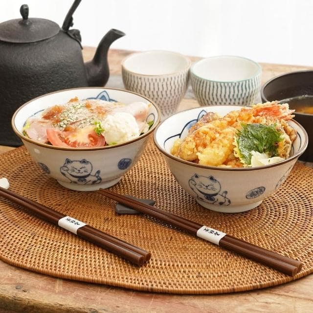 日本 招財貓陶瓷對碗套組禮盒 (附木筷) 美濃燒 陶瓷 對碗 招財貓 結婚禮 入厝禮 企業採購 商務禮品 生日禮