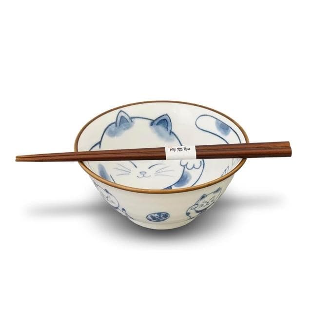 日本 招財貓陶瓷對碗套組禮盒 (附木筷) 美濃燒 陶瓷 對碗 招財貓 結婚禮 入厝禮 企業採購 商務禮品 生日禮