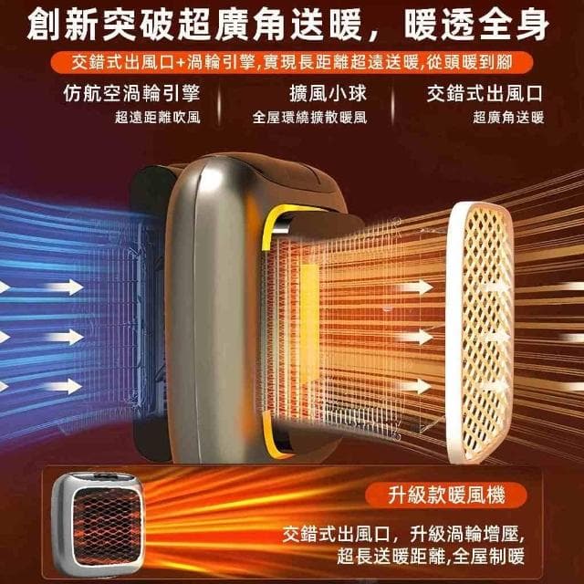 日本🔥方形暖風機＆快速暖風機 臥室取暖器 烘乾機 暖氣機 家用暖風機 桌用暖風機 空氣淨化 自動斷電保護 陶瓷暖風