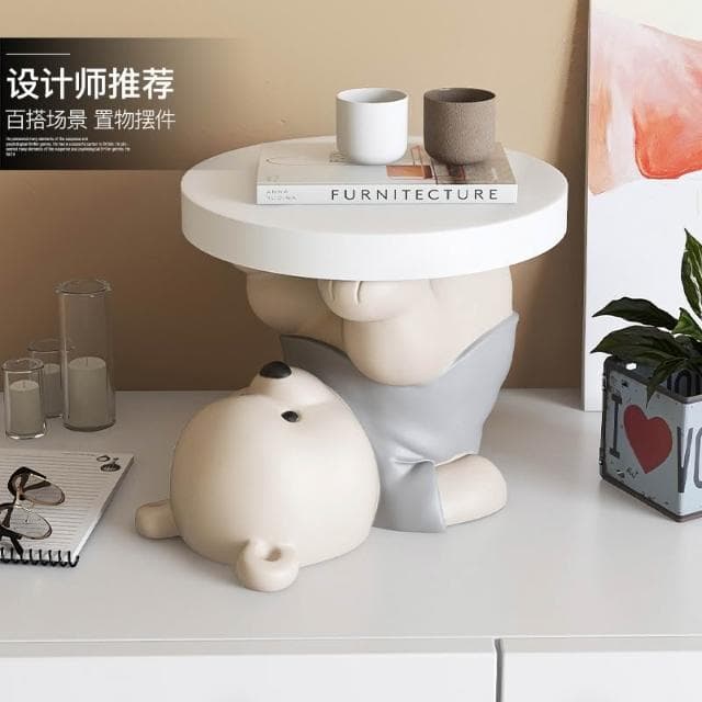 訂製 北歐風 活力小熊落地擺件 小凳子 茶几 小熊茶几 客廳沙發家居裝飾 門口換鞋凳 臥室床頭櫃 喬遷禮物 公主夢工坊