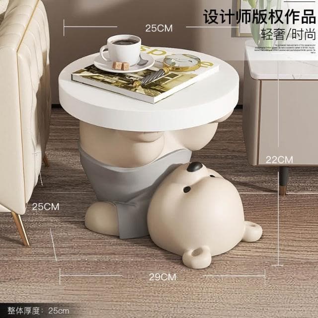 訂製 北歐風 活力小熊落地擺件 小凳子 茶几 小熊茶几 客廳沙發家居裝飾 門口換鞋凳 臥室床頭櫃 喬遷禮物 公主夢工坊