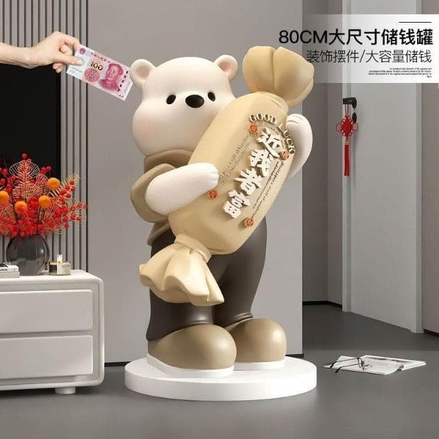 桌邊桌 桌麵擺件 落地擺件 客廳擺件 韻燦大容量超大號落地存錢罐擺件店鋪裝飾品開業禮物喬遷新居禮品