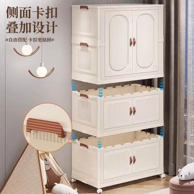 家用兒童免安裝寶寶衣櫃嬰兒衣服小衣櫥收納櫃零食整理塑膠儲物櫃