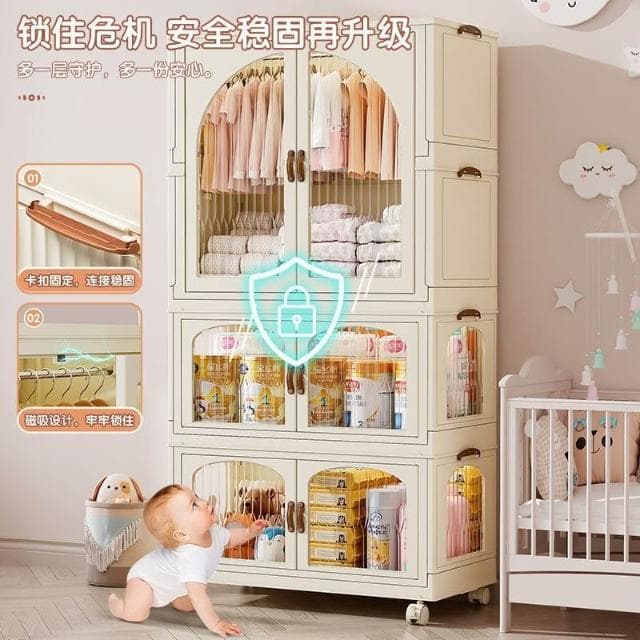 嬰兒衣櫃收納免安裝寶寶臥室兒童衣服櫃簡易小衣櫥零食玩具儲物櫃