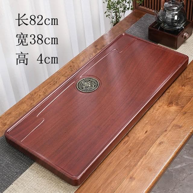 整塊竹子茶盤茶臺套裝一體黑檀木紋家用茶盆簡易實木茶具託盤批發