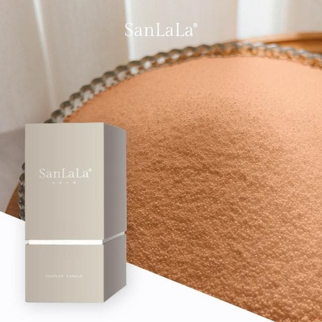 SanLaLa 珍珠沙蠟-香氛蠟燭 (橘黃/柑橘花園)