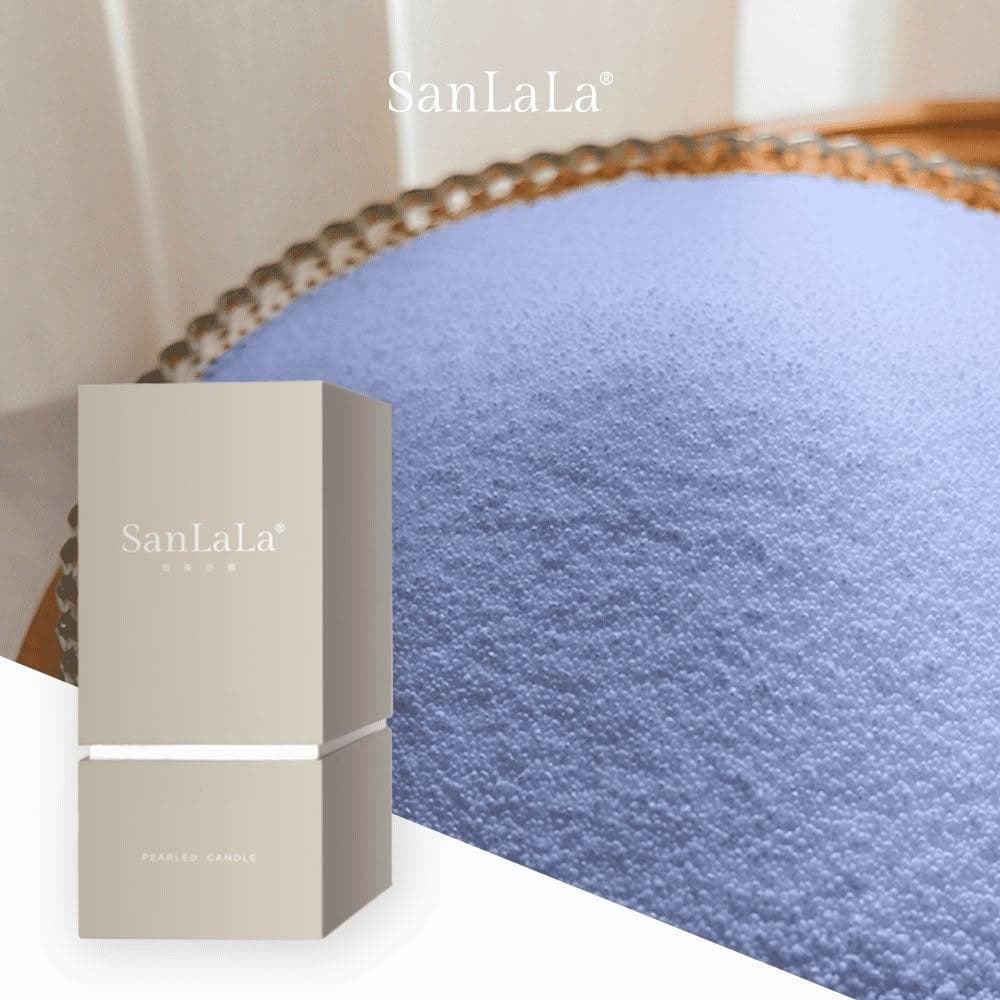 SanLaLa 珍珠沙蠟-香氛蠟燭 (藍/地中海午後)