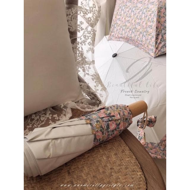 優雅碎花UV防曬陽傘雨傘 自動傘 手動傘 碎花 鄉村風 INS 交換禮物 防曬 陽傘 晴雨傘