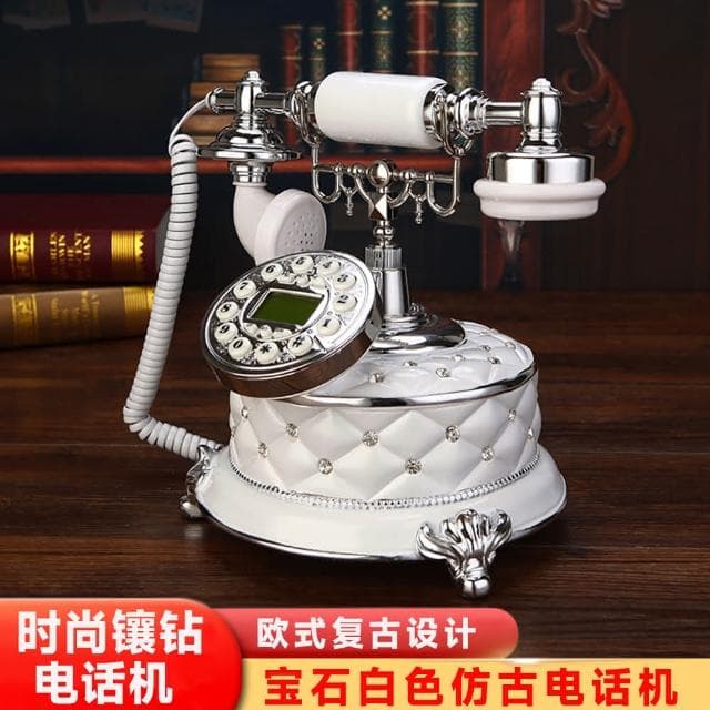 復古電話機 座機 電話 傢用座機  辦公座機 鑲鉆電話機 仿古電話機  美式電話機 酒店民宿家用電話 禮物