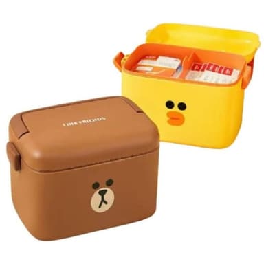 【LINE FRIENDS】LINE FRIENDS 熊大 藥箱 家庭 家用 大容量 多層 醫藥箱 全套 緊急 醫護 醫療 收納 藥品 小藥盒 藥盒 醫藥盒 交換禮物 聖誕禮物