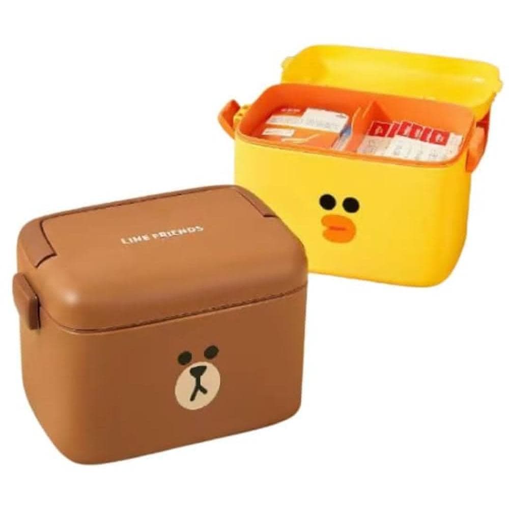 【LINE FRIENDS】LINE FRIENDS 熊大 藥箱 家庭 家用 大容量 多層 醫藥箱 全套 緊急 醫護 醫療 收納 藥品 小藥盒 藥盒 醫藥盒 交換禮物 聖誕禮物