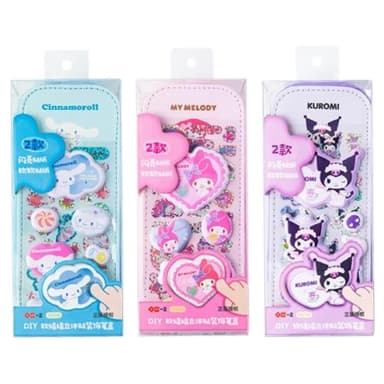 【SANRIO 三麗鷗】三麗鷗 貼紙鉛筆盒 庫洛米 美樂蒂 大耳狗 貼紙 點紙 雙層 筆盒 趣味 DIY 卡通 文具盒 大容量 鉛筆盒 交換禮物 聖誕禮物