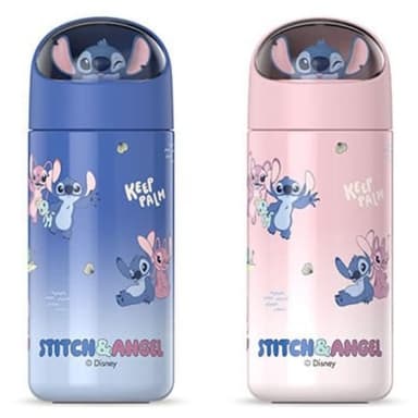 【Disney 迪士尼】史迪奇可夢保溫瓶350Mml (正版授權  304不鏽鋼 真空保溫罐 保溫杯 水壺 水杯 茶杯 保冰杯 運動水壺 兒童水壺 隨身水壺 隨身杯 送禮 生日禮物  交換禮物 聖誕禮物)