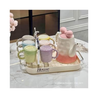 奶油風陶瓷水杯子家用套裝茶杯茶具茶壺輕奢客廳新婚喬遷生日禮物