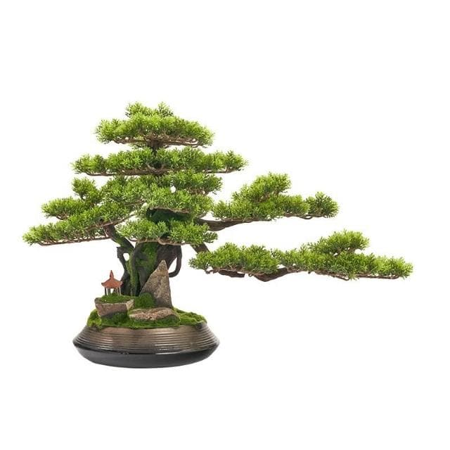 仿真迎客松植物盆景綠植盆栽客廳電視櫃玄關辦公室裝飾擺件新中式