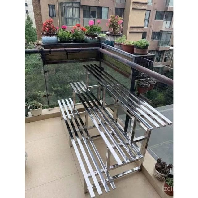 免運 陽臺落地式花盆架 花架 盆栽架 植物架 戶外花架防鏽防腐 不鏽鋼花架 不鏽鋼花架 多層置物架 園藝花架 階梯式花架