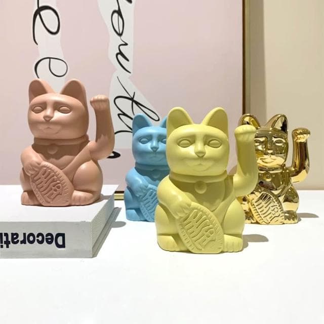 招手錢就來 北歐風招財貓 招財貓 招財貓咪 招財貓擺件 招財貓擺飾 金色招財貓 開幕送禮 開店送禮 開業擺件 紫龍騎士