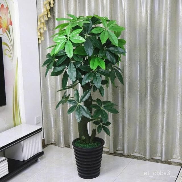 熱賣💛假樹髮財樹仿真植物大型落地盆栽景塑料裝飾假花仿真客廳室內綠植 假樹 仿真綠植 假植物 擺件擺飾 仿真盆栽