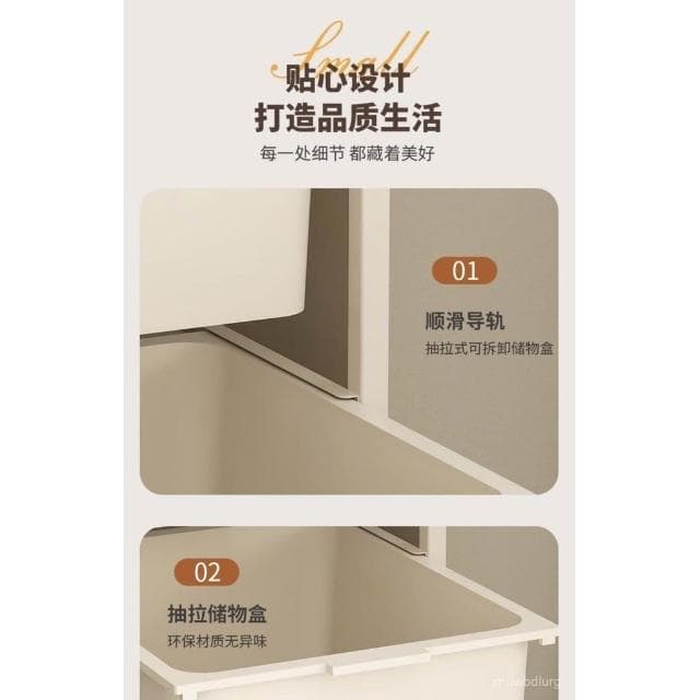 免運 🔥廚房微波爐置物架 小家電儲物櫃 奶油風折疊家用移動餐邊櫃 置物架 收納架子 廚房置物架