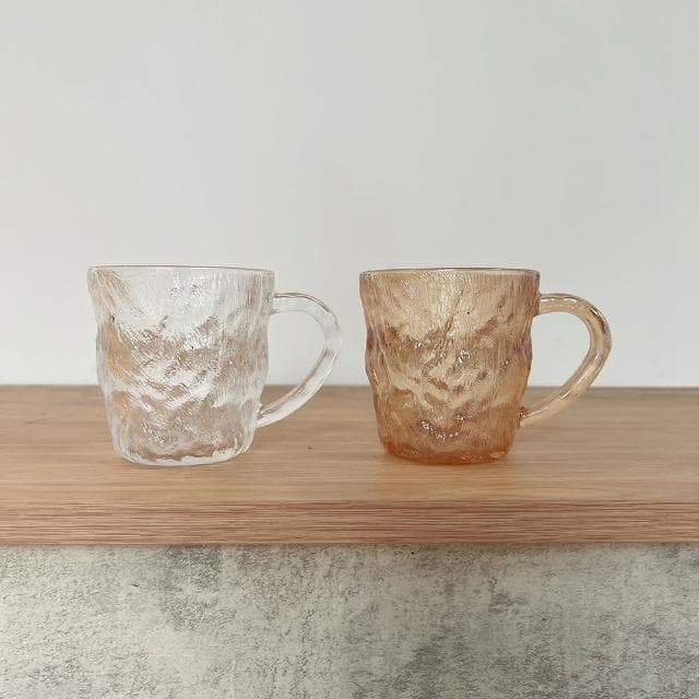 【MYUMYU 沐慕家居】高質感冰霧杯 有把手 冰塊感馬克杯拍照道具/居家裝飾