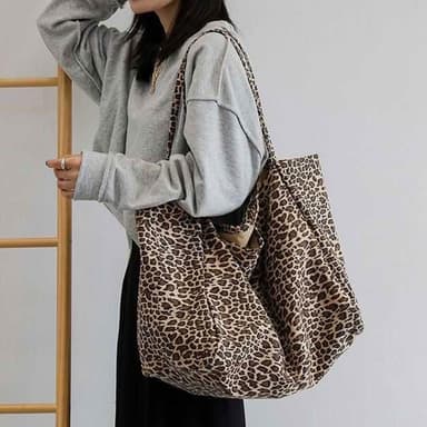 【LEEHER】托特包/媽媽包/購物袋/單肩包/帆布包/包包/通勤包/電腦包/情侶包/大容量/生日禮物/豹紋包包