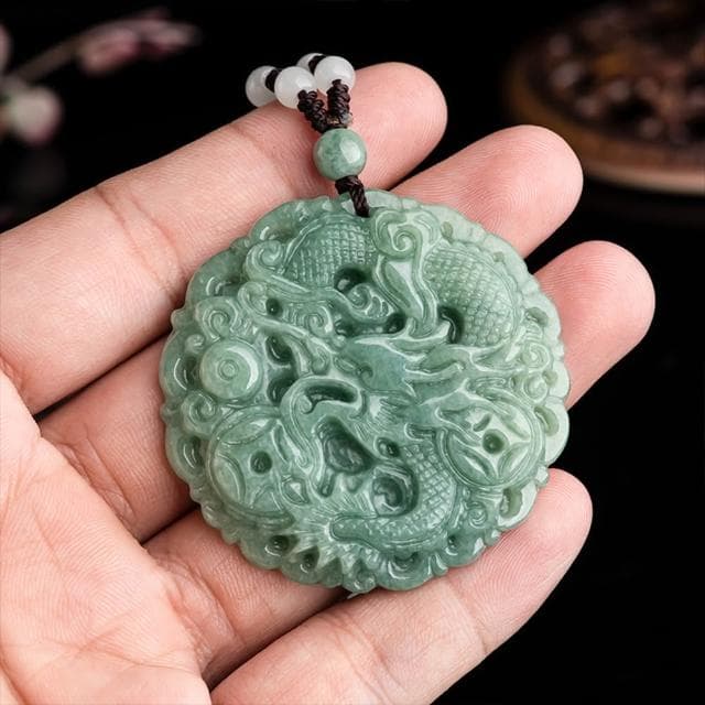 【MoonDy】項鍊 玉項鍊 龍項鍊 龍牌項鍊 生肖龍 吊墜 玉石項鍊 生肖項鍊 本命年 天然翡翠 男女款 招財項鍊 禮物