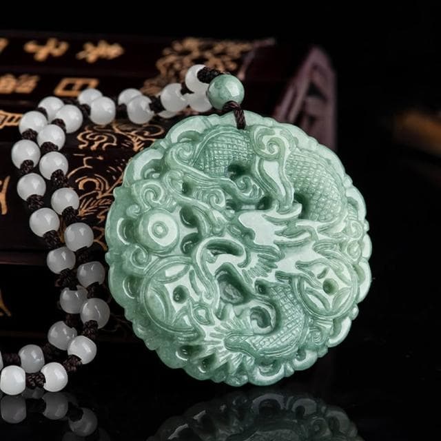 【MoonDy】項鍊 玉項鍊 龍項鍊 龍牌項鍊 生肖龍 吊墜 玉石項鍊 生肖項鍊 本命年 天然翡翠 男女款 招財項鍊 禮物