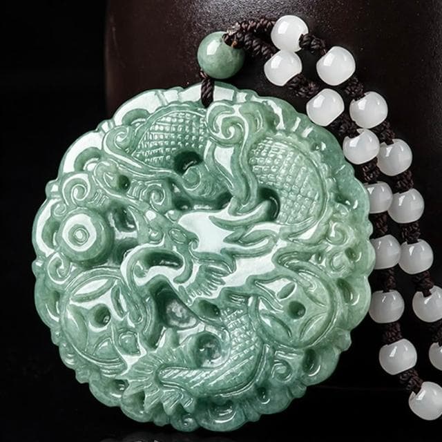 【MoonDy】項鍊 玉項鍊 龍項鍊 龍牌項鍊 生肖龍 吊墜 玉石項鍊 生肖項鍊 本命年 天然翡翠 男女款 招財項鍊 禮物