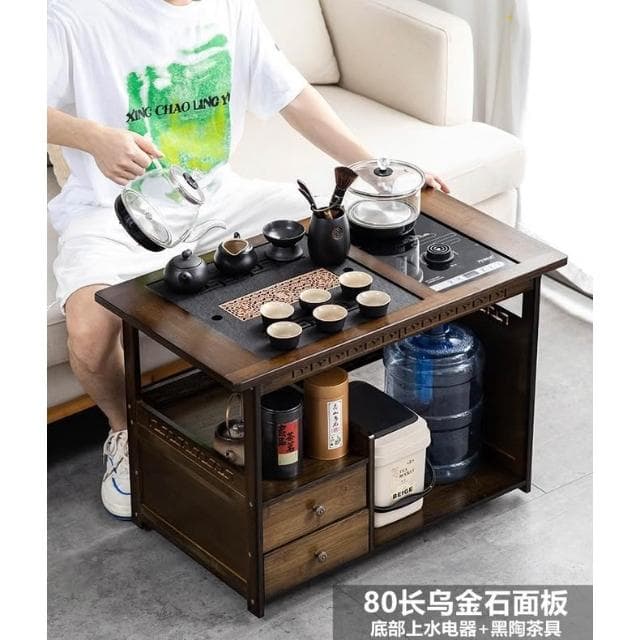 實木小茶車 家用茶具茶桌 帶輪移動家用茶桌 茶臺 一體茶桌 客廳小茶幾桌 茶具套裝 茶桌 桌子 茶几