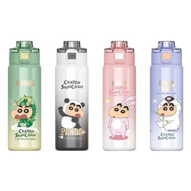 【Hello 蠟筆小新】蠟筆小新 萌趣變身雙飲杯 600ML ( 正版授權 316不鏽鋼保溫罐 保溫杯 運動水壺 兒童水壺 大容量水瓶 隨身水壺 隨身杯 雙飲可調背帶 水杯 茶杯 鋼杯 不鏽鋼 保冰杯 送禮 生日禮物 交換禮物 聖誕禮物) 60#F