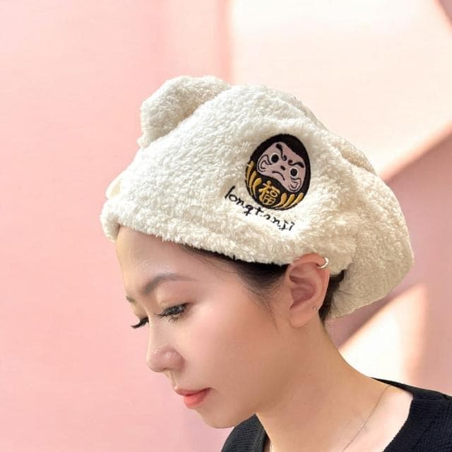 【longtanji】隆探吉 超可愛MIT長毛絨快乾髮帽 (交換禮物 聖誕禮物 達摩不倒翁 福神)