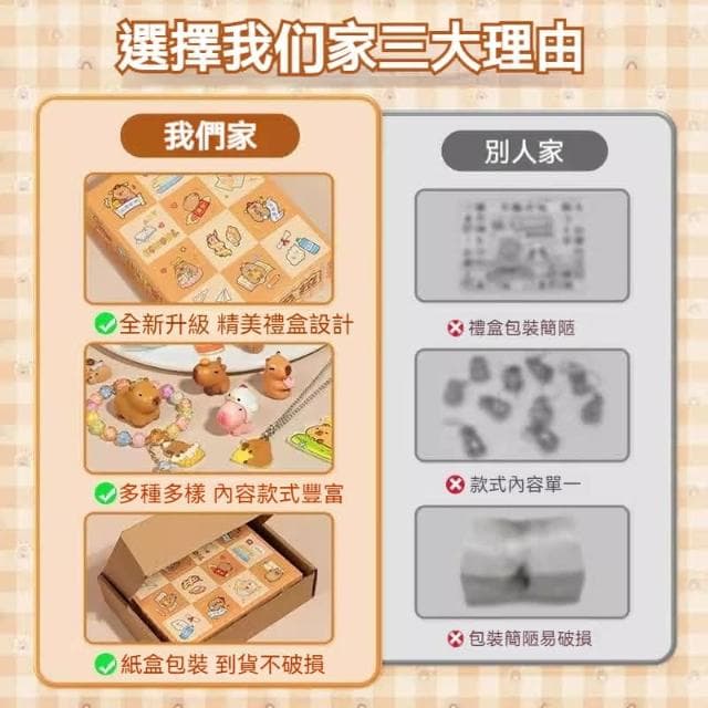卡皮巴拉洞洞樂 戳戳樂盲盒（水豚公仔 水豚君 戳戳樂禮盒 可愛公仔盲盒 卡皮巴拉公仔 盲盒禮物 交換禮物 新年禮物 生日禮物）