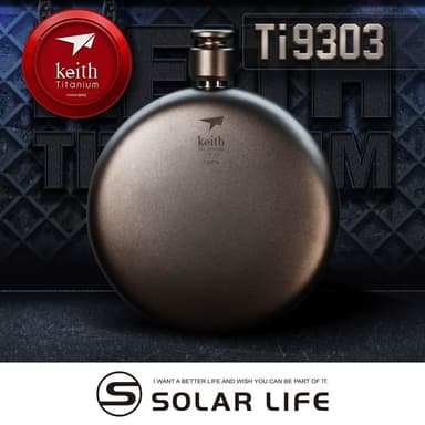 Keith 鎧斯純鈦圓形隨身酒壺紳士皮套組附漏斗 130ml / Ti9303 純鈦酒壺 圓形扁壺隨行鈦酒壺 父親節禮物