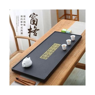 免運 可開發票 天然烏金石茶盤整塊傢用簡約石頭茶臺大小號石材茶海功夫茶具託盤