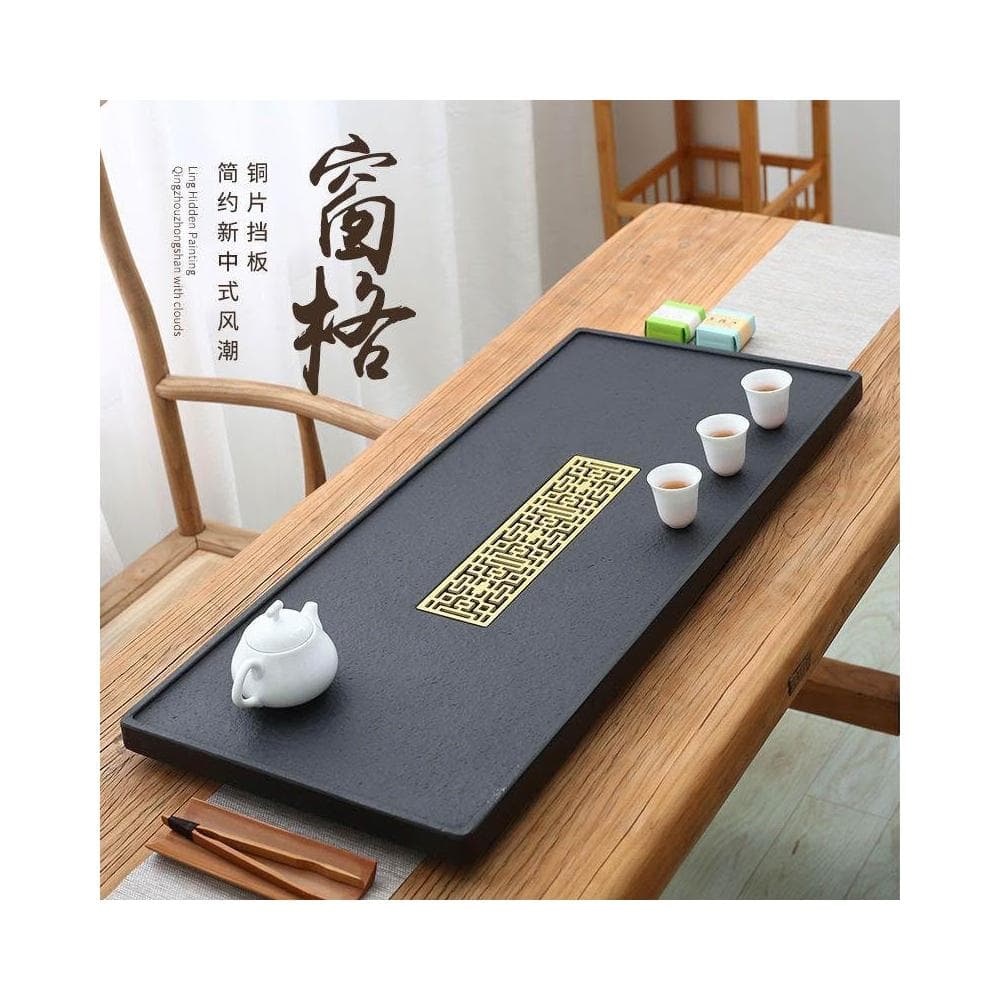 免運 可開發票 天然烏金石茶盤整塊傢用簡約石頭茶臺大小號石材茶海功夫茶具託盤