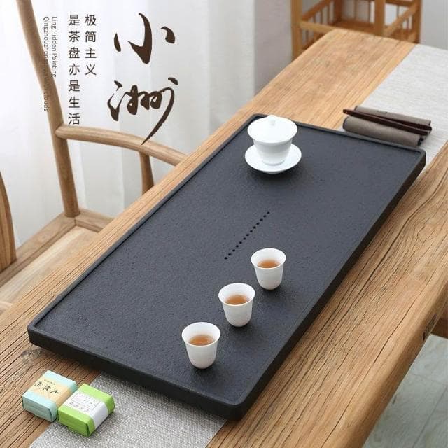 免運 可開發票 天然烏金石茶盤整塊傢用簡約石頭茶臺大小號石材茶海功夫茶具託盤